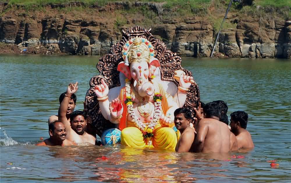 Immersion Of Lord Ganesha Idol On Ganesh Chaturthi