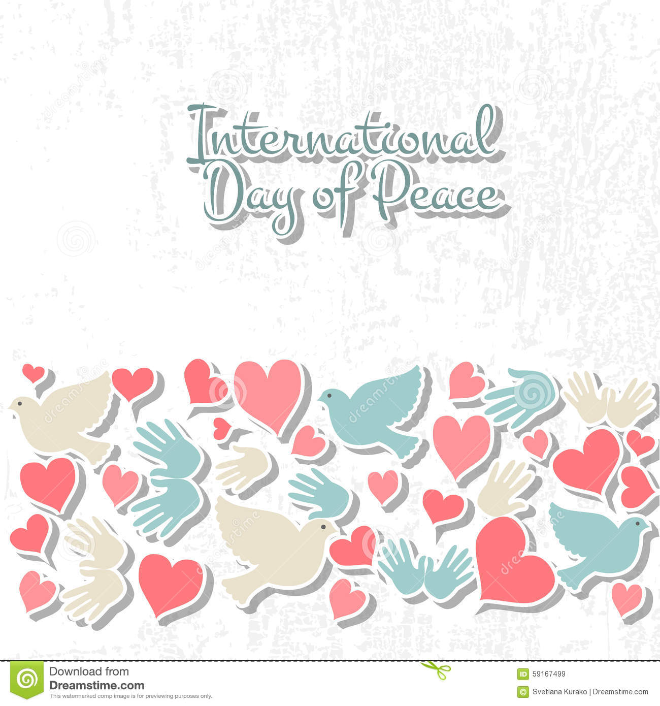 International Day Of Peace Doves And Hearts Greeting Card Image
