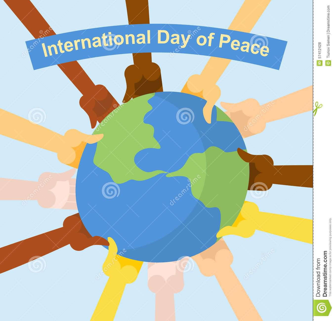 International Day Of Peace Hands Of Different Nationalities Holding Earth Poster