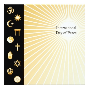 International Day Of Peace Religion Signs Greeting Card