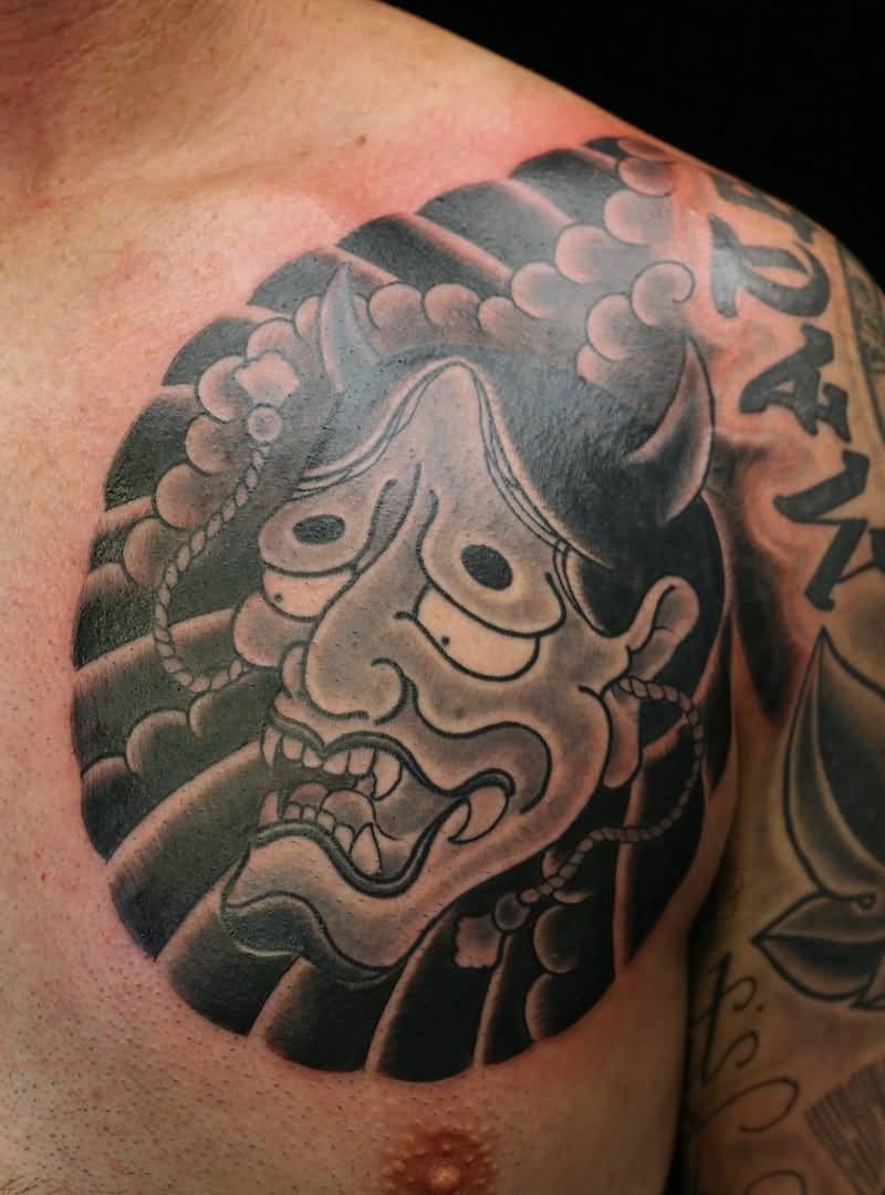 Japanese Hannya Tattoo On Left Shoulder