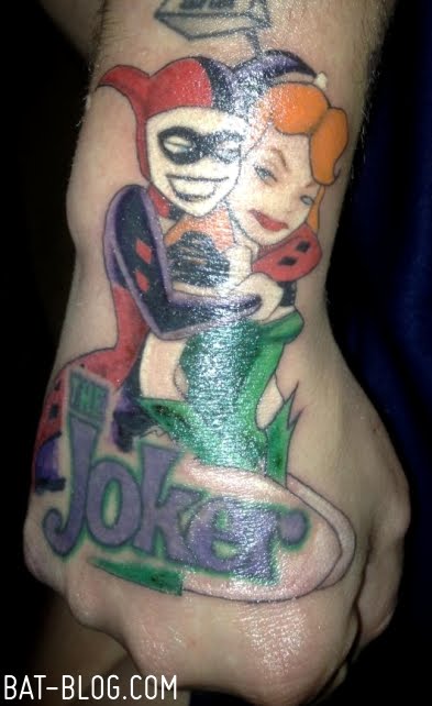 Joker - Poison Ivy With Harley Quinn Tattoo On Hand