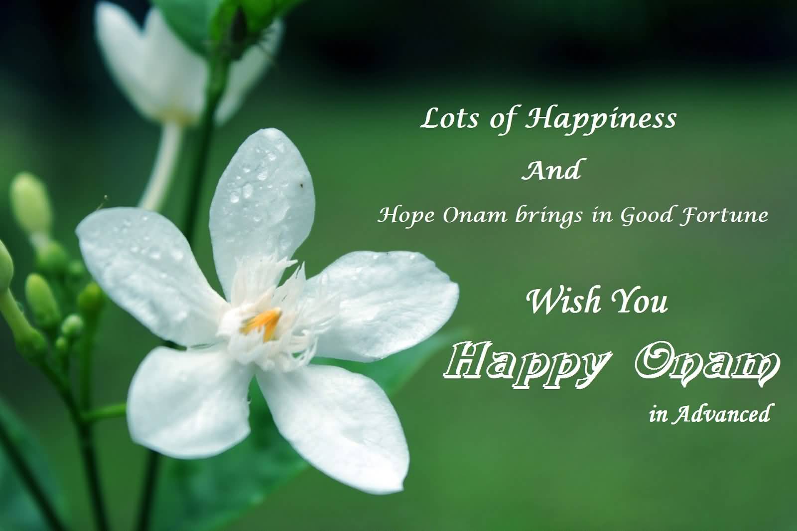 Lots Of Happiness And Hope Onam Brings In Good Fortune Wish You Happy Onam In Advanced