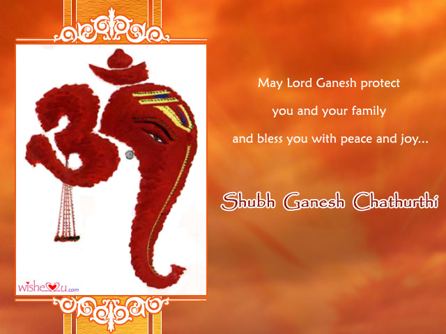 May Lord Ganesh Protect You And Your Family And Bless You With Peace And Joy Ecard
