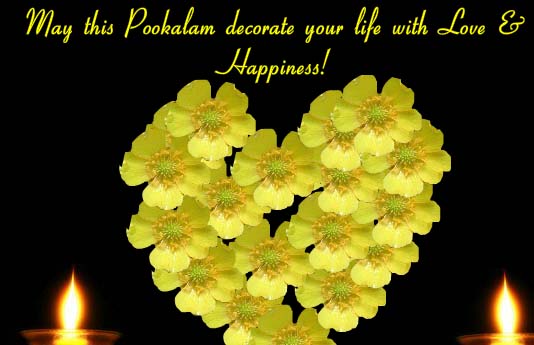 May This Pookalam Decorate Your Life With Love & Happiness Flowers Heart Picture
