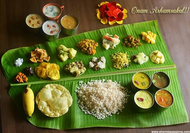 Onam Ashamsakal Sadhya Food Picture