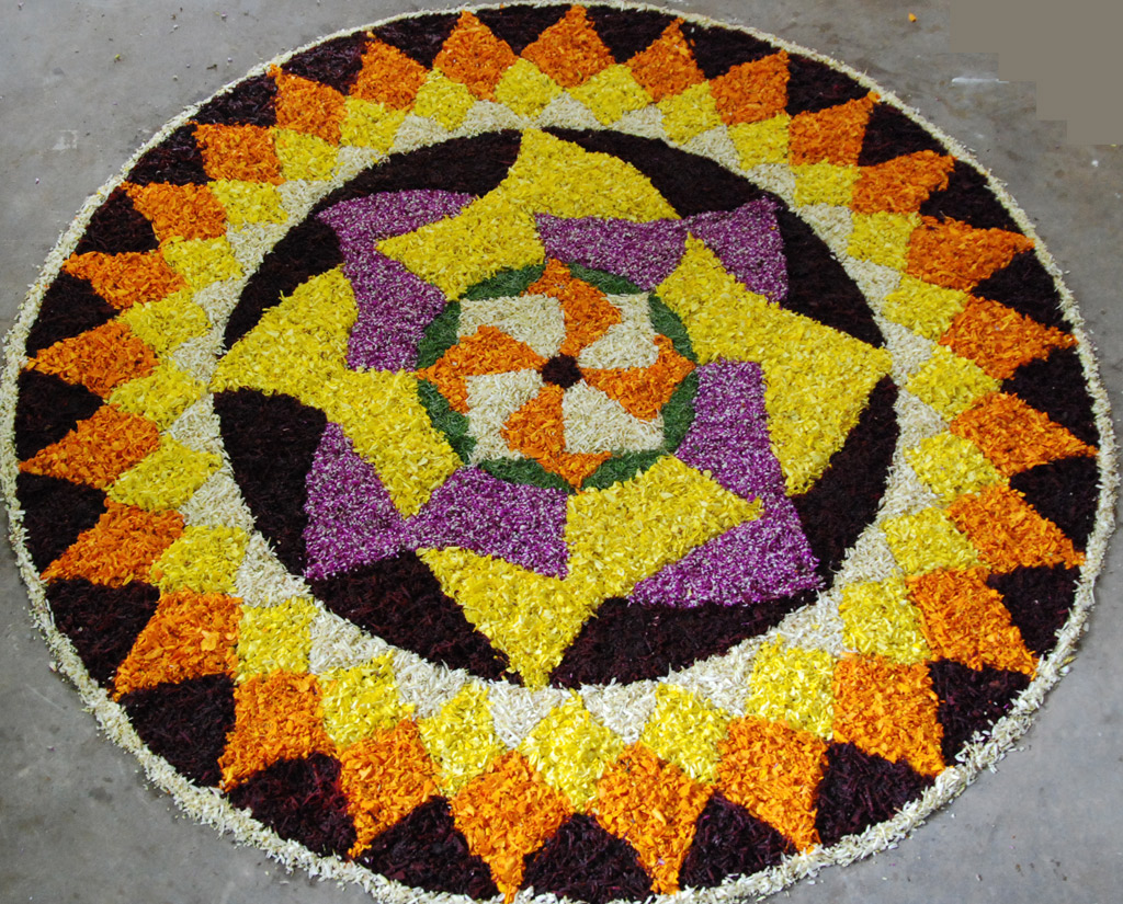 Onam Pookalam Flower Rangoli