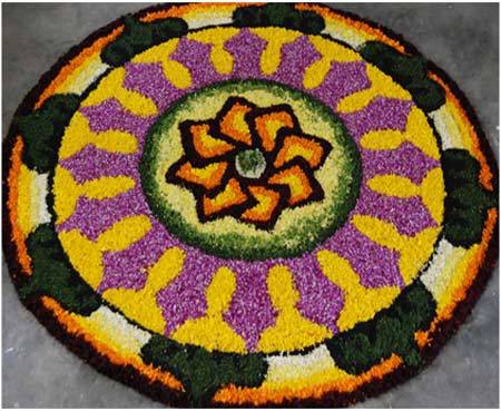 Onam Rangoli Design With Flowers Picture