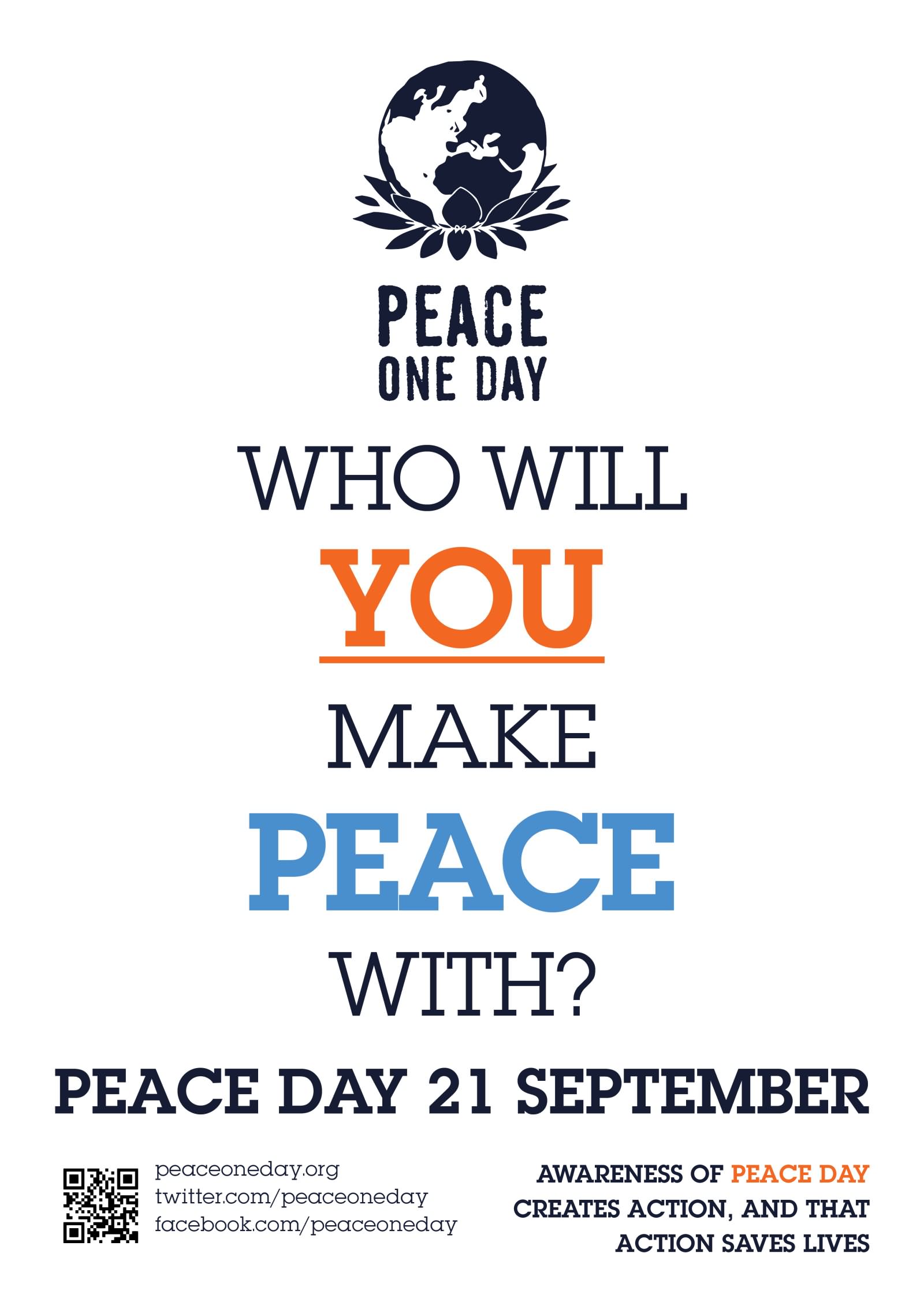 Peace One Day Who Will You Make Peace With Peace Day 21 September Poster