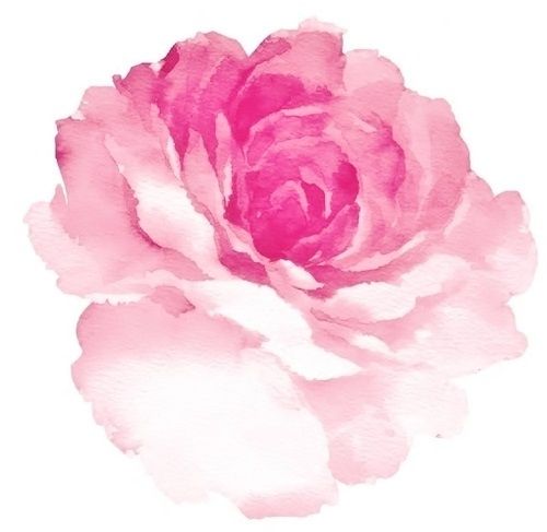 Pink Ink Watercolor Peony Tattoo Design
