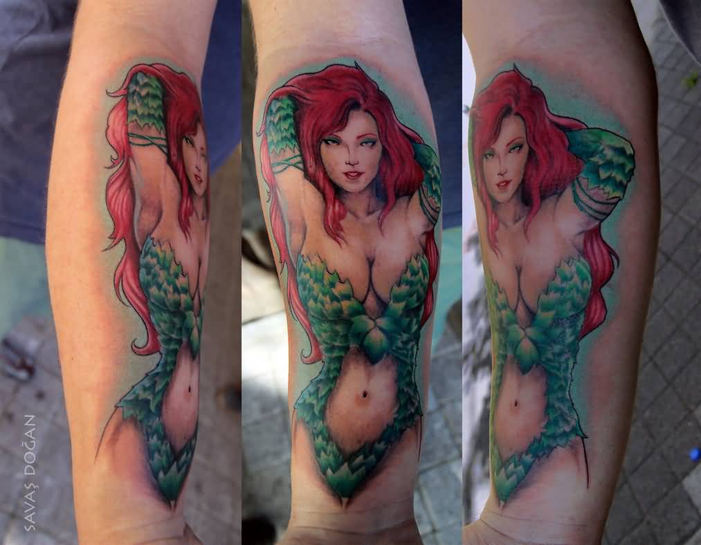 Poison Ivy Tattoo On Forearm