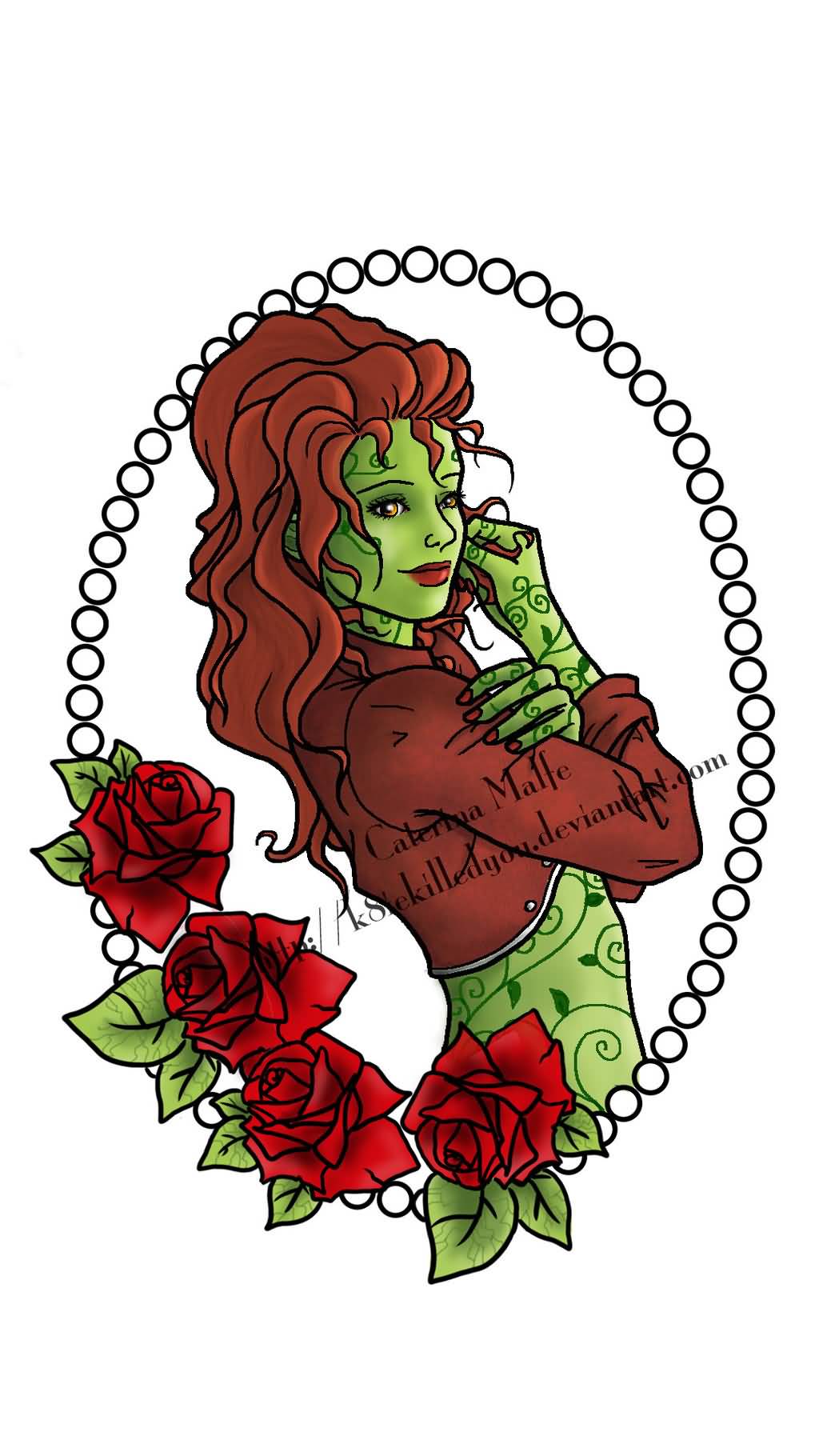 Poison Ivy With Roses Tattoo Design By K8iesowhat