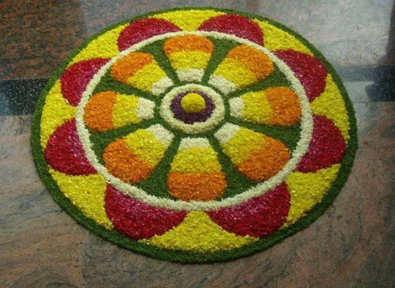 Rangoli Designs With Flowers For Onam
