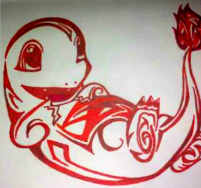 Red Tribal Charmander Tattoo Design By Katiocracy