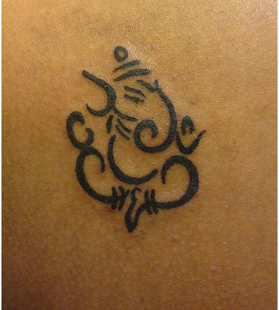 Simple Black Ganesha Tattoo