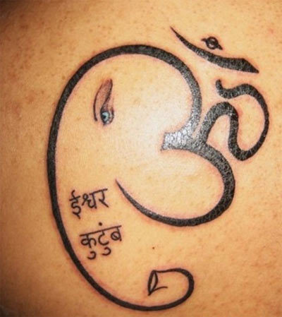 Simple Ganesha Om Symbol Tattoo
