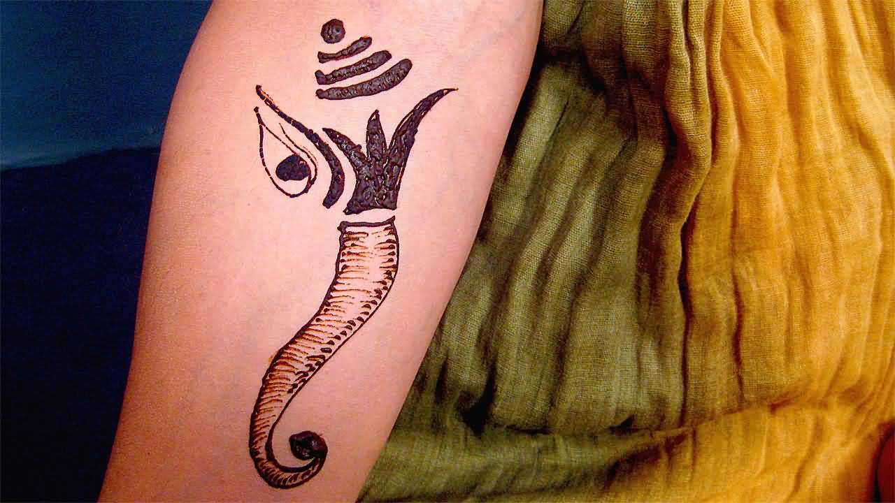Simple Henna Ganesha Tattoo.