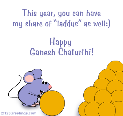 This Year, You Can Have My Share Of Laddus As Well Happy Ganesh Chaturthi Animated Ecard
