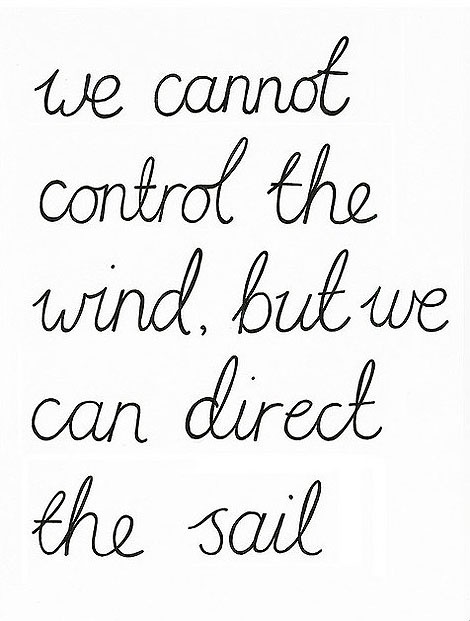 We cannot control the wind but we can direct the sail