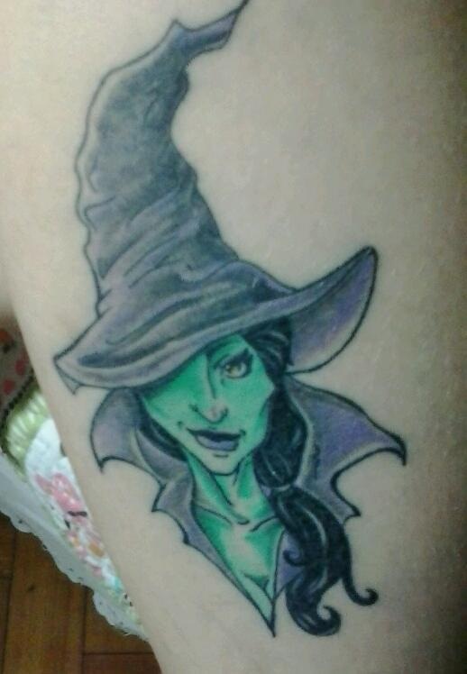 Wicked Witch Head Tattoo by Meynolt