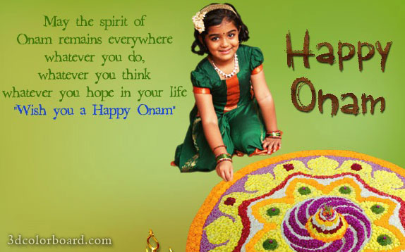 Wish You A Happy Onam Cute Girl Picture