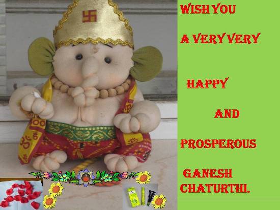 Wish You A Very Very Happy And Prosperous Ganesh Chaturthi Greeting Card