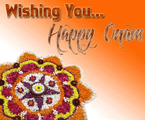 Wishing You Happy Onam Glitter Image