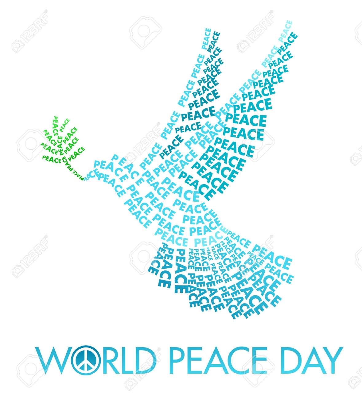 World Peace Day Dove Of Letters Poster Image