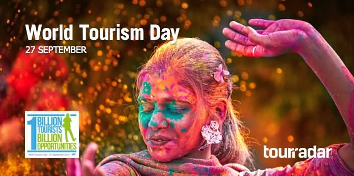 World Tourism Day 27 September Indian Girl With Rangoli Colors Picture