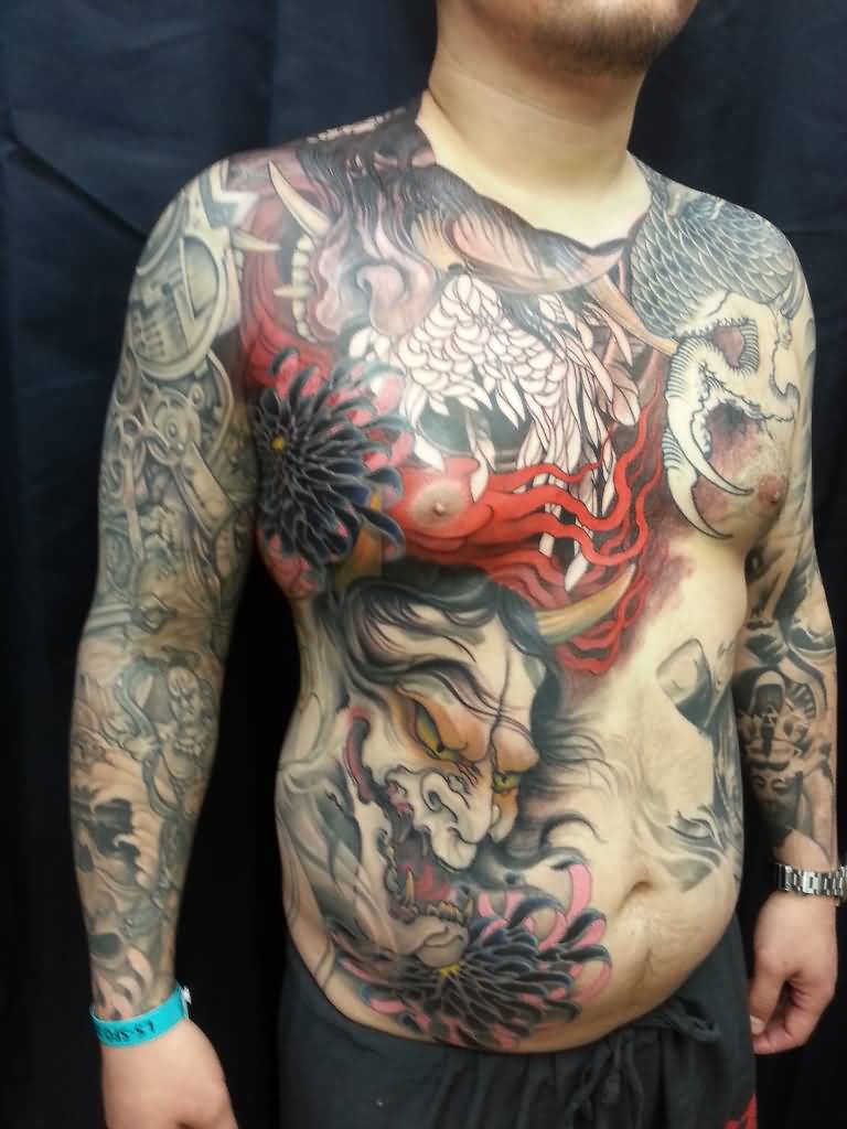 Hannya Shige Tattoo On Man Full Body