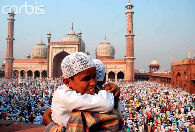 Muslim Kids Hugging Each Other On The Celebrations Of Eid Al-Adha