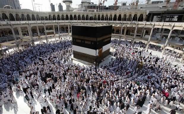 Muslim Pilgrims Pray At The Grand Mosque In The Holy City Of Mecca During Eid al-Adha Celebration