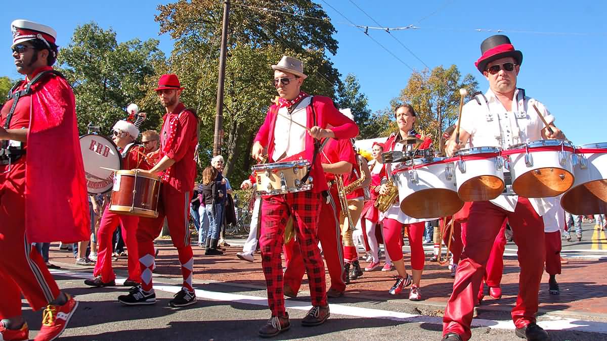 Band Performs During Columbus Day Parade Picture