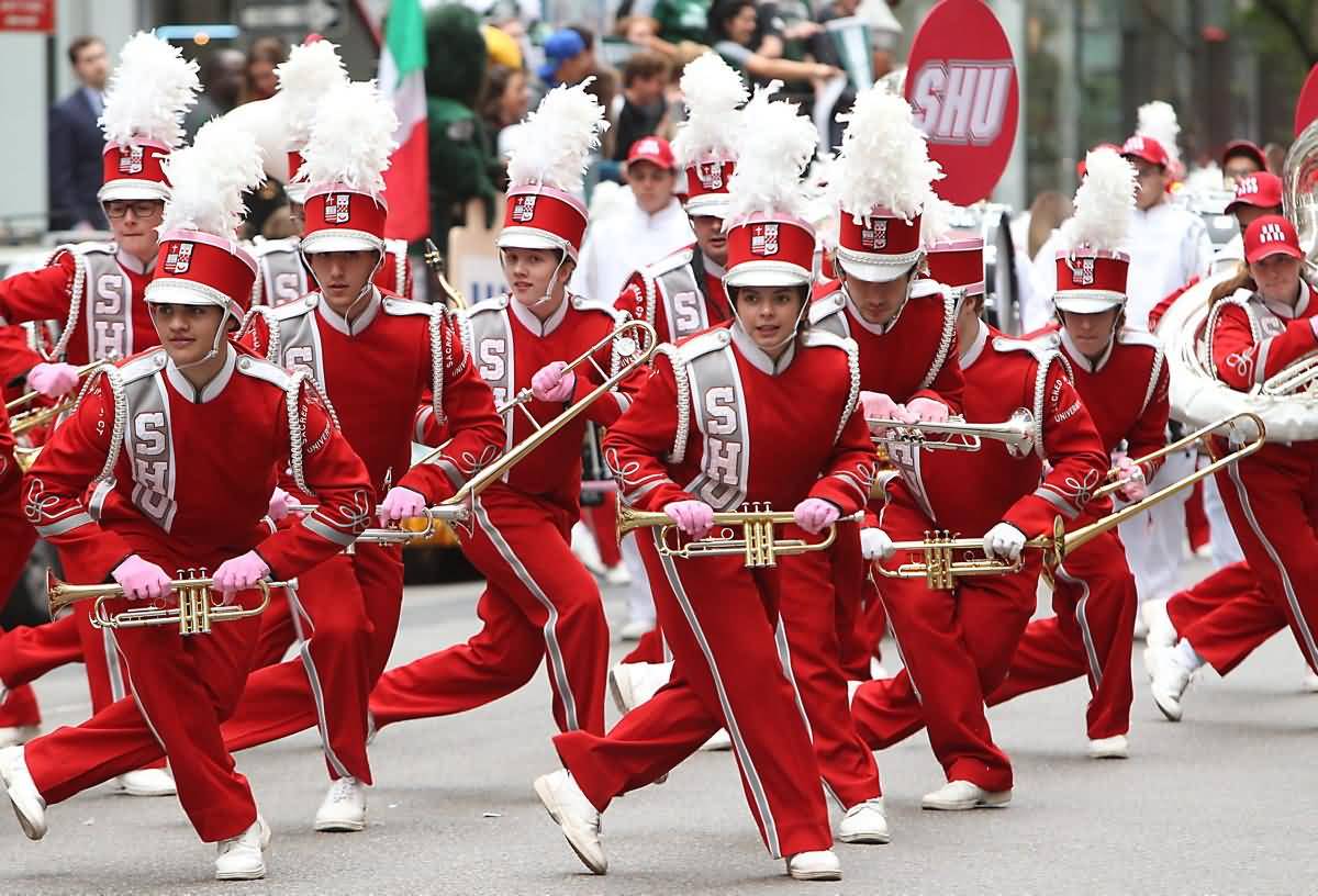 Band Performing During Columbus Day Parade Picture