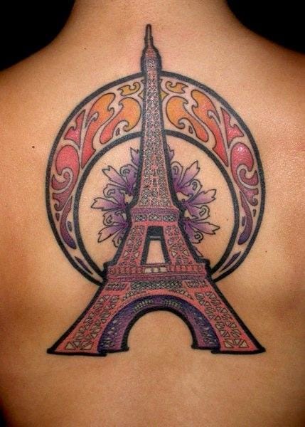 Beautiful Eiffel Tower Tattoo by Easy Sacha