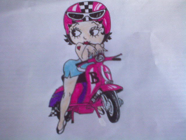Betty Boop On Scooter Tattoo Design