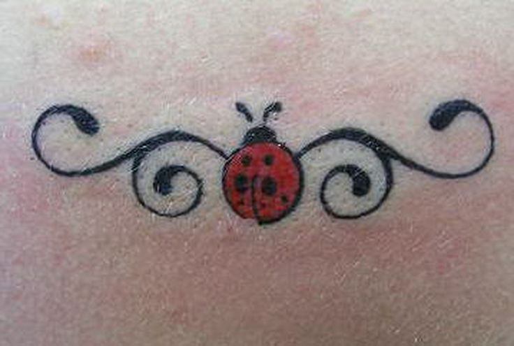 Black Tribal Ladybug Tattoo Image