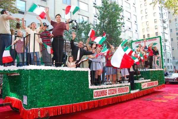 Columbus Citizens Foundations Float During Columbus Day