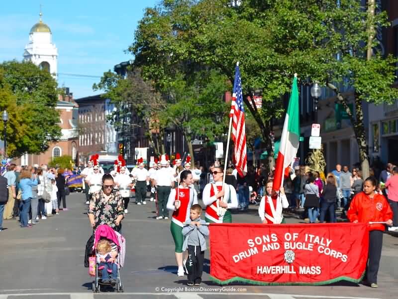Columbus Day Parade In Boston's North End