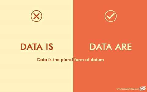 Data Is - Data Are (Data is the plural form of datrum)