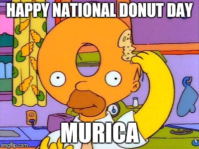 Doughnut Headed Simpson Wishing You Happy National Doughnut Day Murica