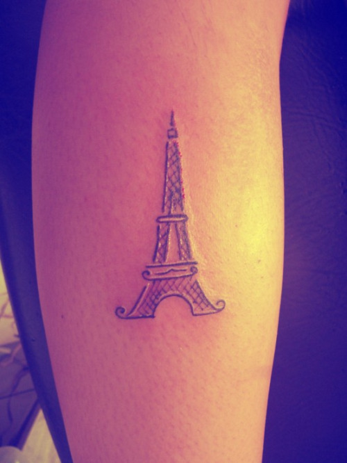 Eiffel Tower Tattoo On Bicep