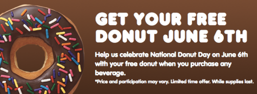 Get Your Free Donut June 6th National Doughnut Day