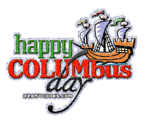 Happy Columbus Day Glitter Image For Facebook