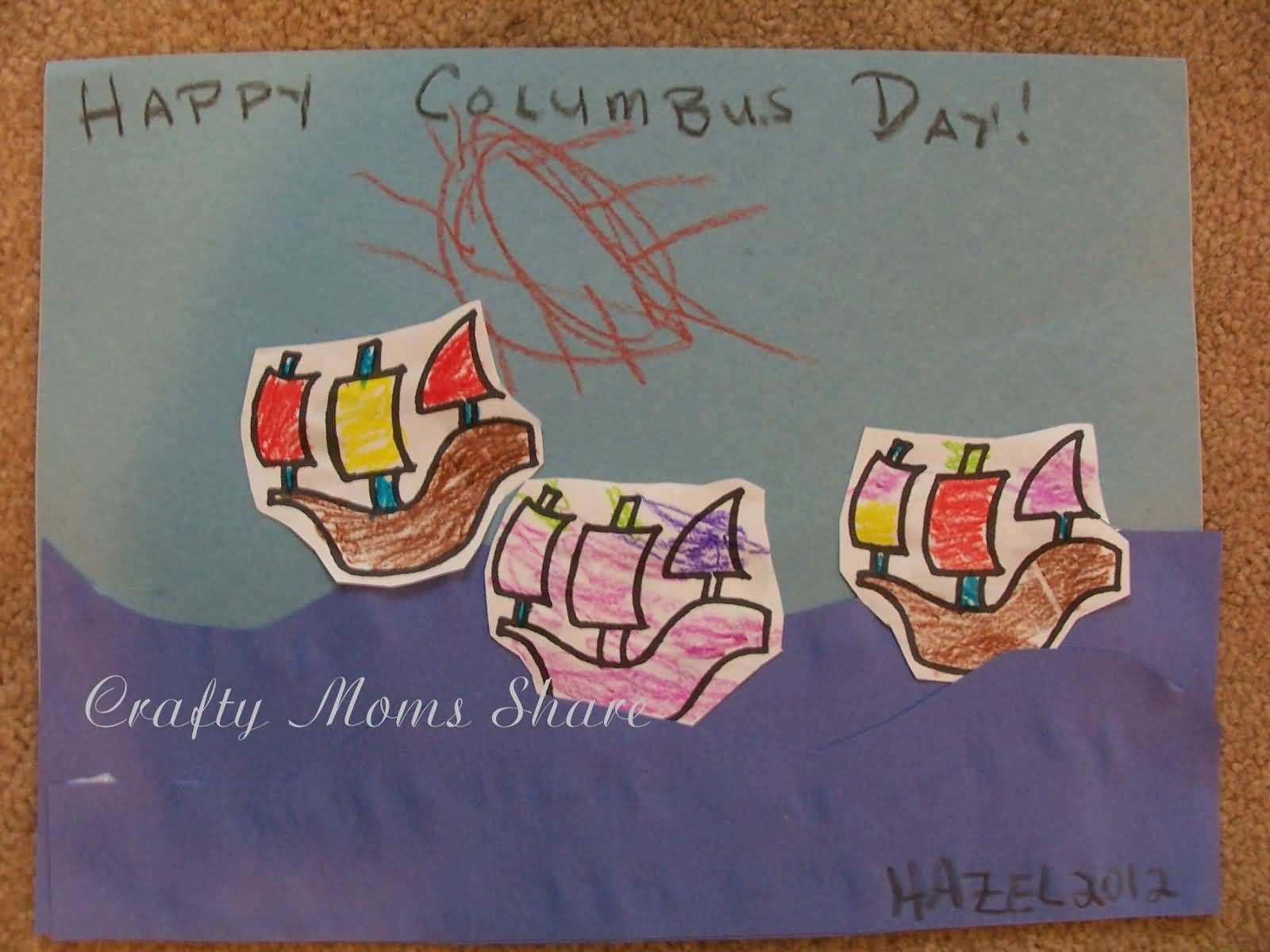 Happy Columbus Day Hand Made Greeting Card