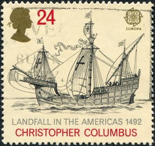 Happy Columbus Day Postal Stamp Picture