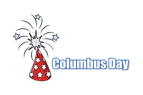 Happy Columbus Day Retro Firework Picture