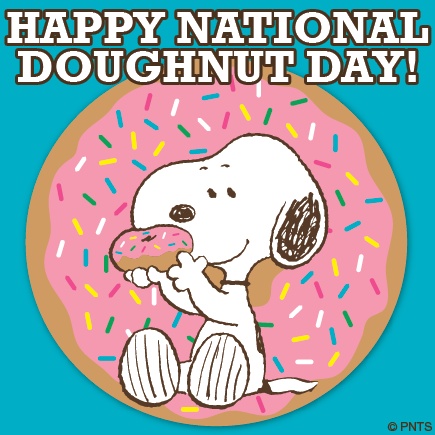 Happy National Doughnut Day Snoopy Dog Eating Doughnuts Picture