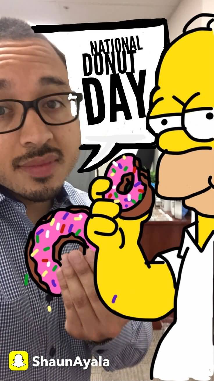 Happy National Doughnut Day With Homer Simpson And Shaun