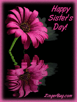 Happy Sister's Day Flower Water Reflection Animated Picture